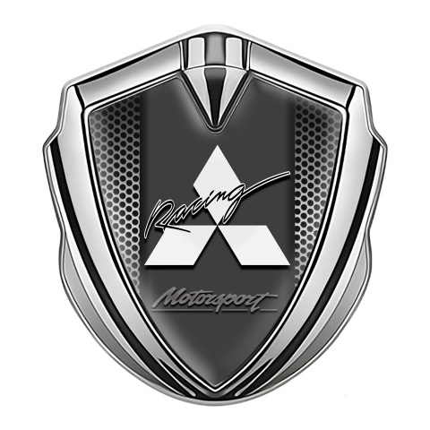 Mitsubishi Trunk Emblem Badge Silver Moon Grate Racing Edition