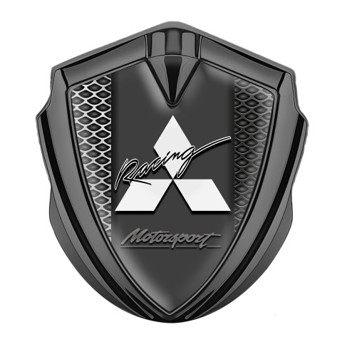 Mitsubishi Emblem Car Badge Graphite Metal Fence Motorsport Division