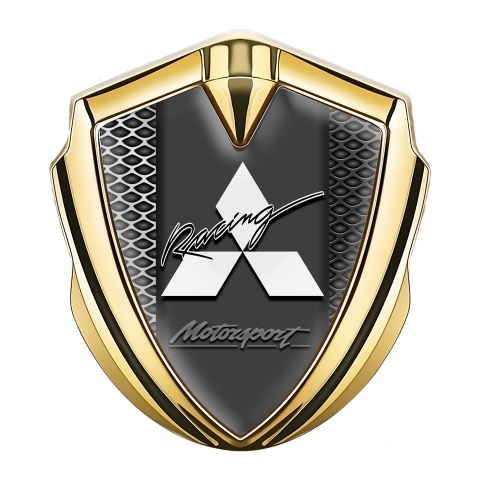 Mitsubishi Emblem Car Badge Gold Metal Fence Motorsport Division