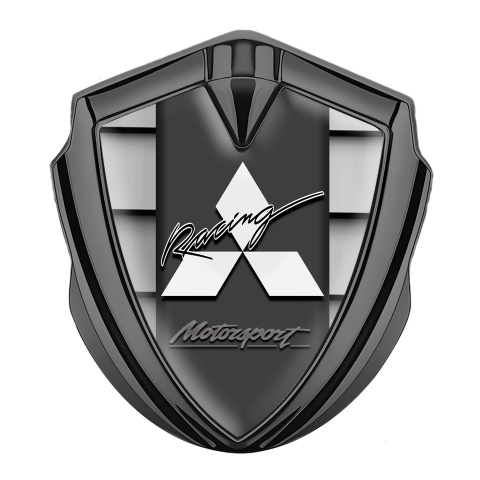 Mitsubishi Bodyside Domed Emblem Graphite Shutter Pattern Racing Logo