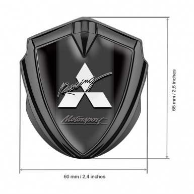 Mitsubishi Bodyside Emblem Self Adhesive Graphite Black Base Motorsport