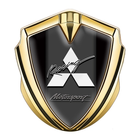 Mitsubishi Bodyside Emblem Self Adhesive Gold Black Base Motorsport