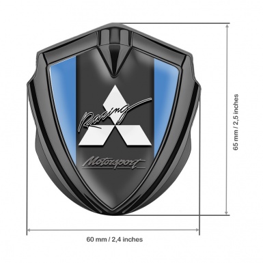 Mitsubishi Fender Emblem Badge Graphite Glacial Blue Racing Edition