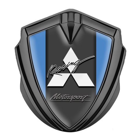 Mitsubishi Fender Emblem Badge Graphite Glacial Blue Racing Edition