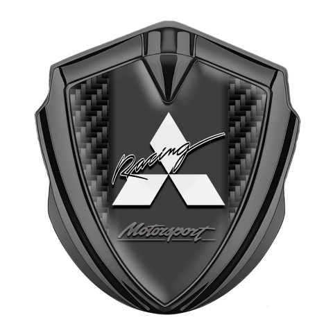 Mitsubishi Bodyside Domed Emblem Graphite Black Carbon Racing Motif