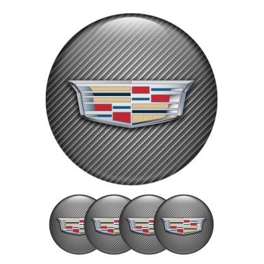 Cadillac Silicone Stickers Wheel Center Cap Carbon with Multicolour Logo