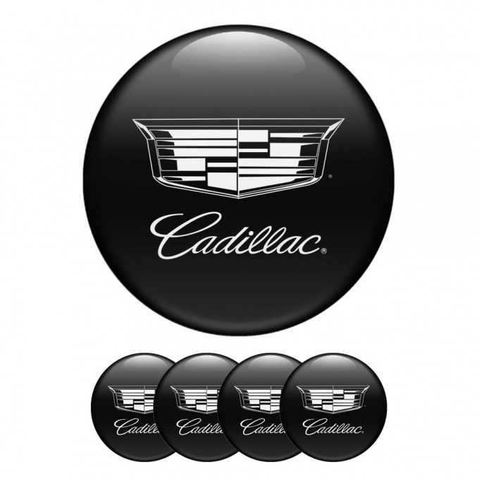 Cadillac Silicone Stickers Wheel Center Cap Black
