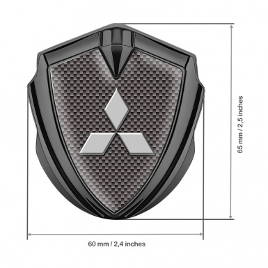 Mitsubishi Emblem Trunk Badge Graphite Grey Carbon Classic Edition