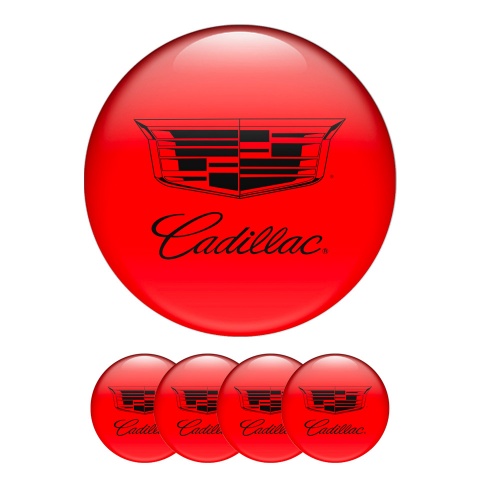 Cadillac Silicone Stickers Wheel Center Cap Red