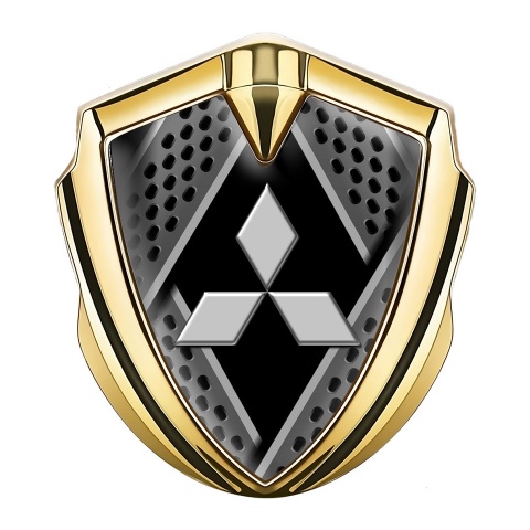 Mitsubishi Fender Emblem Badge Gold Black Multi Panels Big Logo