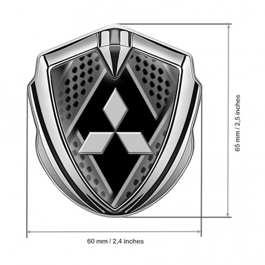 Mitsubishi Fender Emblem Badge Silver Black Multi Panels Big Logo
