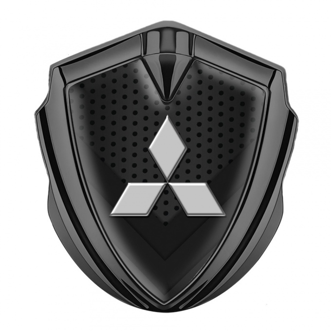 Mitsubishi Emblem Trunk Badge Graphite Dark Mesh Elements Clean Logo