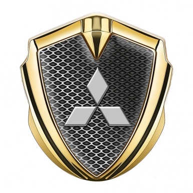 Mitsubishi Emblem Self Adhesive Gold Industrial Grate Grey Clean Logo