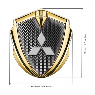 Mitsubishi Emblem Self Adhesive Gold Industrial Grate Grey Clean Logo