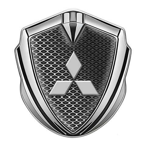 Mitsubishi Emblem Self Adhesive Silver Industrial Grate Grey Clean Logo