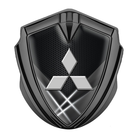 Mitsubishi Trunk Emblem Badge Graphite Greyscale Hex Grey Logo