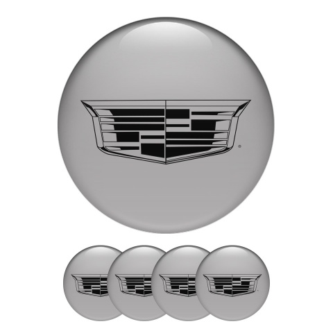 Cadillac Silicone Stickers Center Cap Grey with Black Logo
