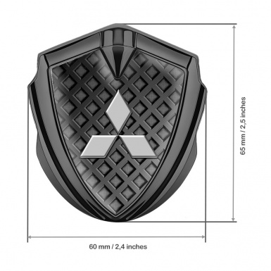 Mitsubishi Bodyside Emblem Self Adhesive Graphite Waffle Panel Grey Logo