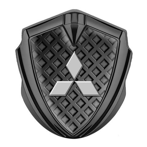 Mitsubishi Bodyside Emblem Self Adhesive Graphite Waffle Panel Grey Logo