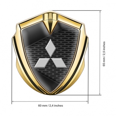 Mitsubishi Emblem Badge Self Adhesive Gold Dark Fragments Edition