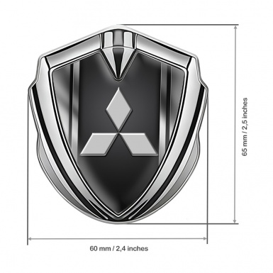 Mitsubishi Bodyside Emblem Badge Graphite Metallic Frame Grey Logo