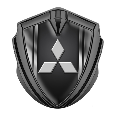 Mitsubishi Bodyside Emblem Badge Graphite Metallic Frame Grey Logo