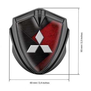 Mitsubishi Bodyside Emblem Self Adhesive Graphite Red Texture Black Design