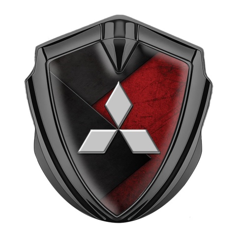 Mitsubishi Bodyside Emblem Self Adhesive Graphite Red Texture Black Design