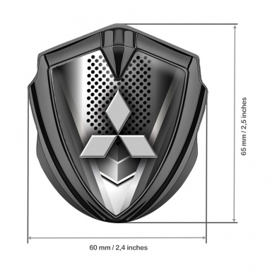 Mitsubishi Metal Emblem Self Adhesive Graphite Metallic Grille Clean Logo
