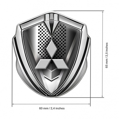 Mitsubishi Metal Emblem Self Adhesive Silver Metallic Grille Clean Logo