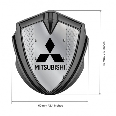 Mitsubishi Emblem Trunk Badge Graphite Metal Treadplate Black Edition
