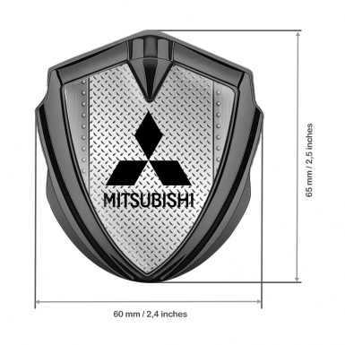 Mitsubishi Emblem Self Adhesive Graphite Metal Rivets Treadplate Design