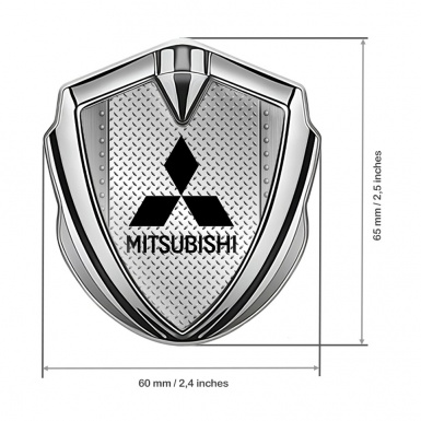 Mitsubishi Emblem Self Adhesive Silver Metal Rivets Treadplate Design