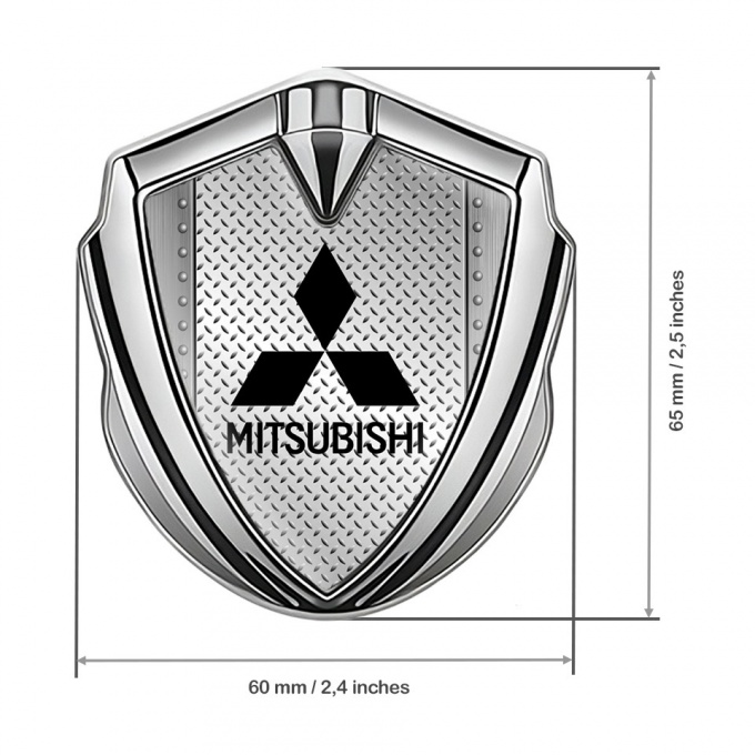 Mitsubishi Emblem Self Adhesive Silver Metal Rivets Treadplate Design ...