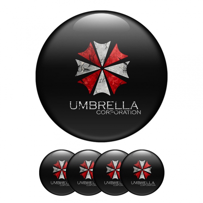 Umbrella Corporation Silicone Stickers for Wheel Center Cap Black