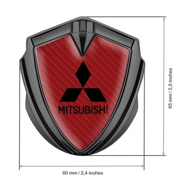 Mitsubishi Bodyside Emblem Self Adhesive Graphite Red Carbon Black Logo