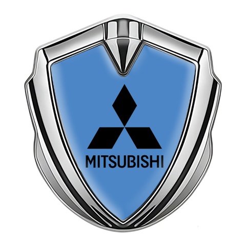Mitsubishi Bodyside Badge Self Adhesive Silver Glacial Blue Black Logo