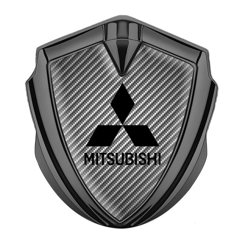 Mitsubishi Emblem Badge Self Adhesive Graphite Light Carbon Black Logo