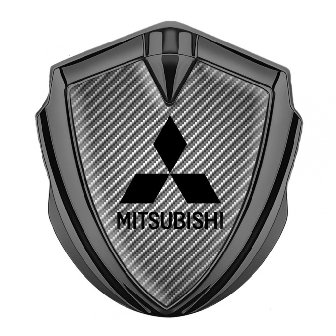 Mitsubishi Emblem Badge Self Adhesive Graphite Light Carbon Black Logo