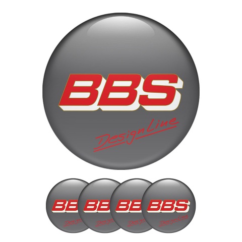 BBS Sticker Wheel Center Hub Cap Design Line Gray Background