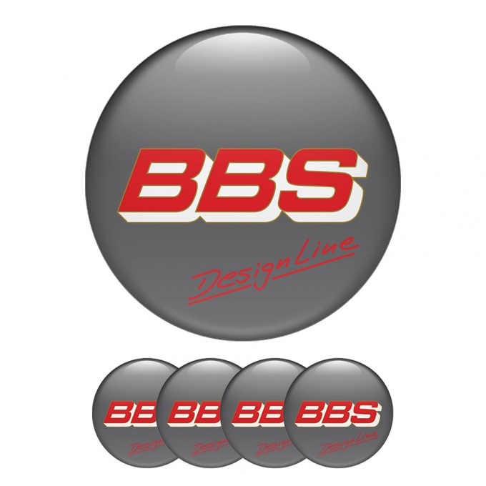 BBS Sticker Wheel Center Hub Cap Design Line Gray Background