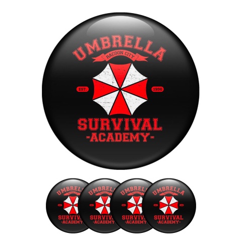 Umbrella Survival Academy Silicone Stickers for Wheel Center Cap Black