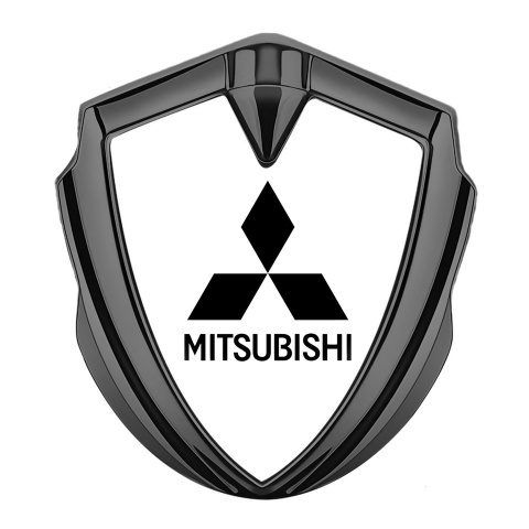 Mitsubishi Emblem Trunk Badge Graphite White Pearl Base Black Edition
