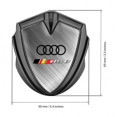 Audi RS6 Bodyside Domed Emblem Graphite Brushed Aluminum Edition
