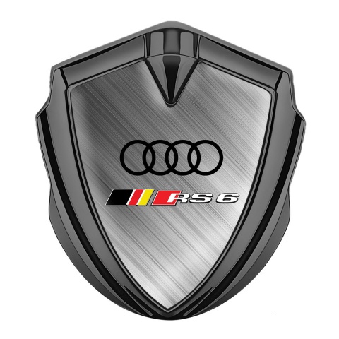 Audi RS6 Bodyside Domed Emblem Graphite Brushed Aluminum Edition