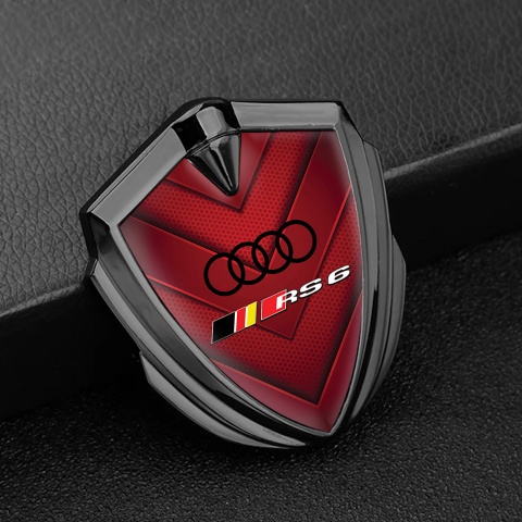 Audi RS6 Bodyside Emblem Self Adhesive Graphite Red Elements Edition