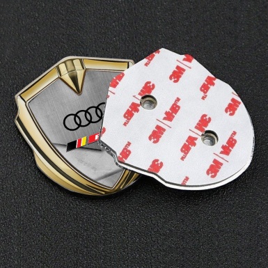 Audi RS6 Emblem Badge Self Adhesive Gold Stone Pattern Classic Logo