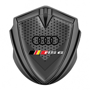 Audi RS6 Emblem Fender Badge Graphite Industrial Mesh Black Edition