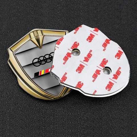 Audi RS6 Fender Emblem Badge Gold Shutter Style Black Logo Design