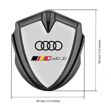 Audi RS6 Emblem Car Badge Graphite Moon Grey Fill Racing Sport Design
